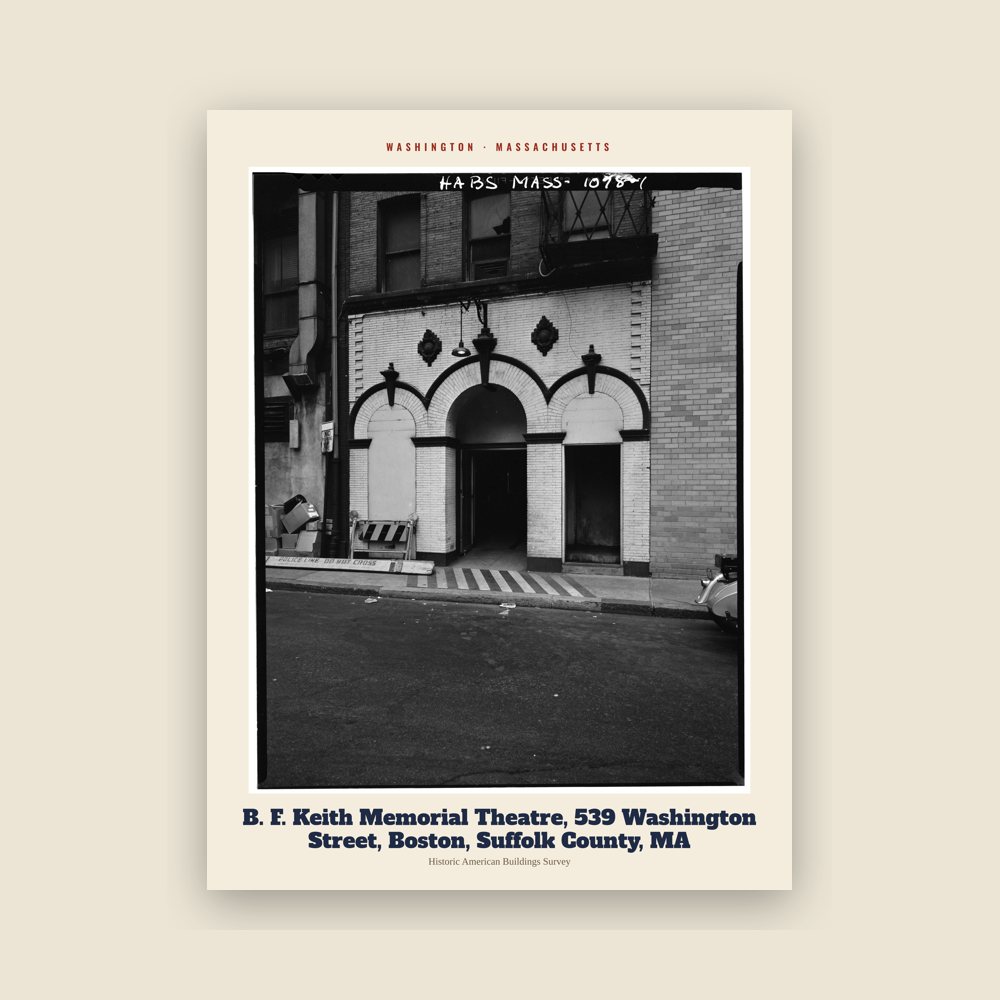 Washington B. F. Keith Memorial Theatre, 539 Washington Street, Boston, Suffolk County, MA Archive Print