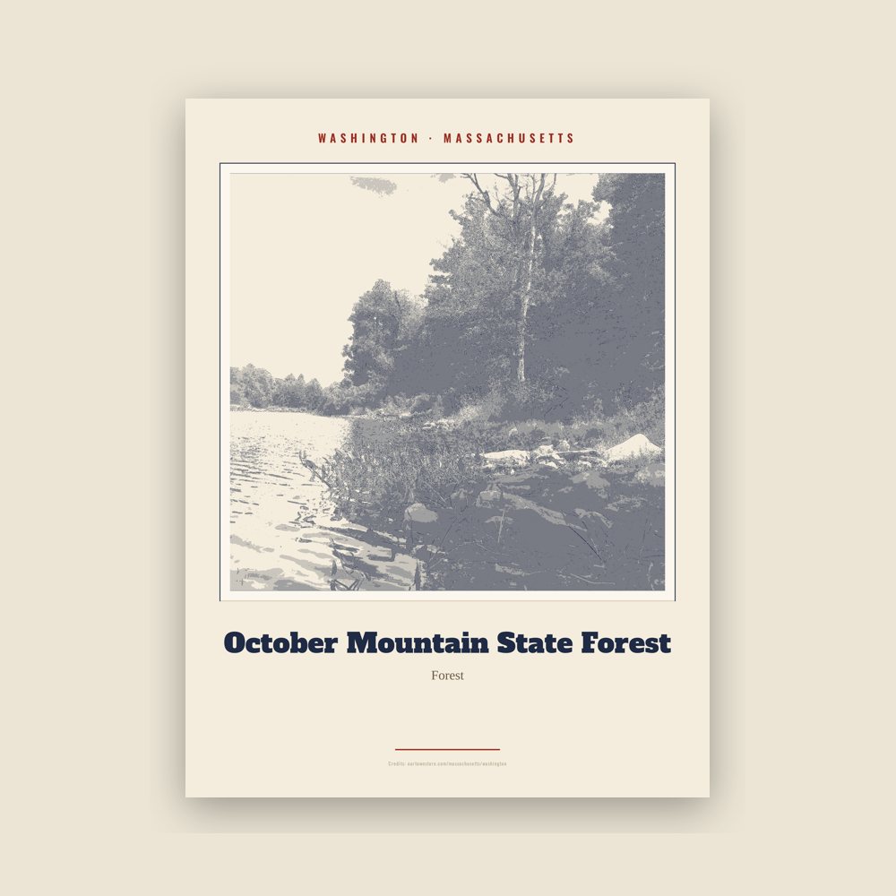 Washington October Mountain State Forest Landmark Print