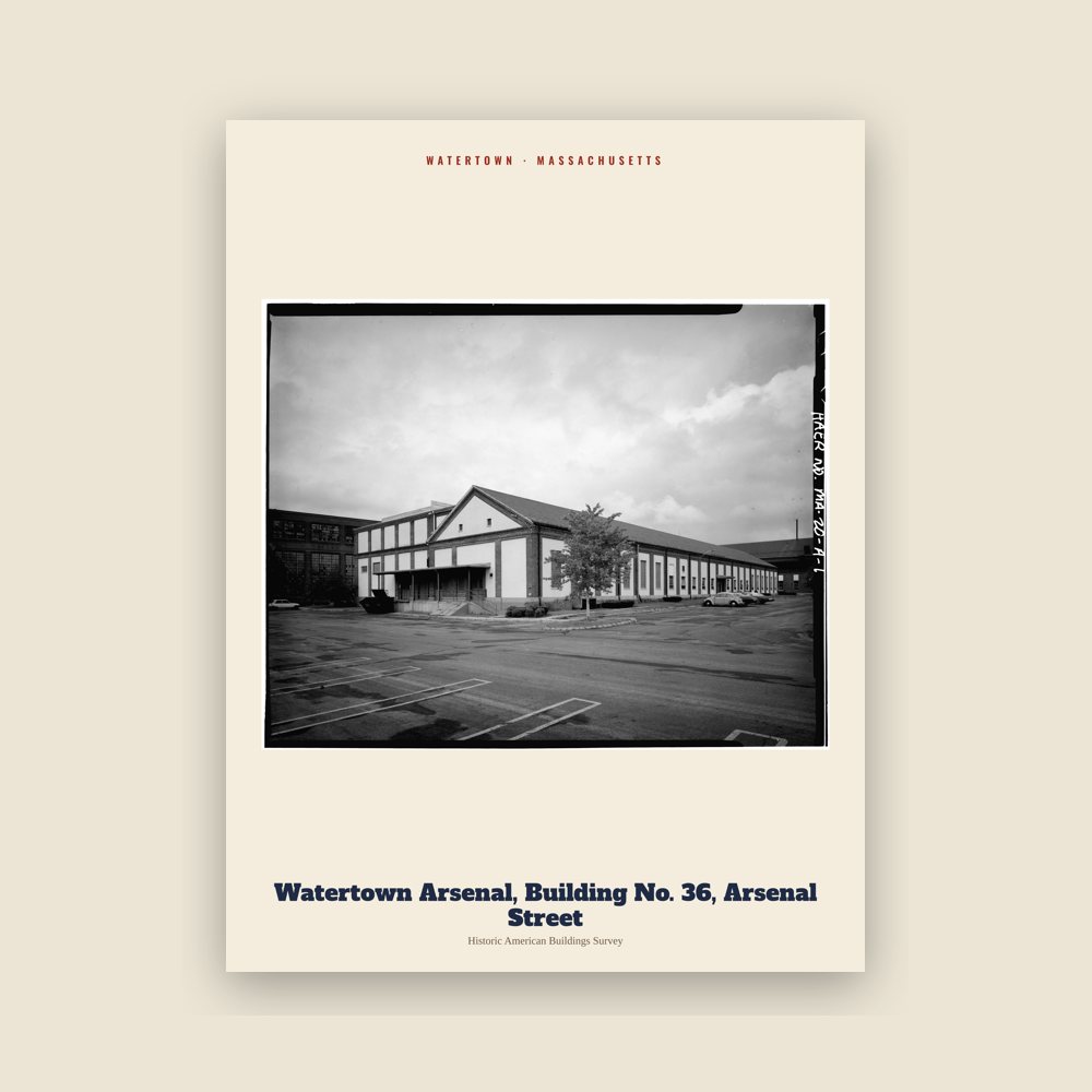 Watertown Watertown Arsenal, Building No. 36, Arsenal Street Archive Print