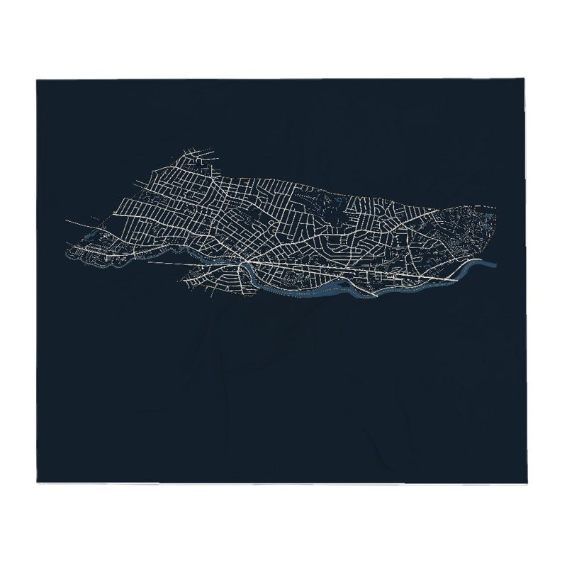Watertown Street Map Throw Blanket