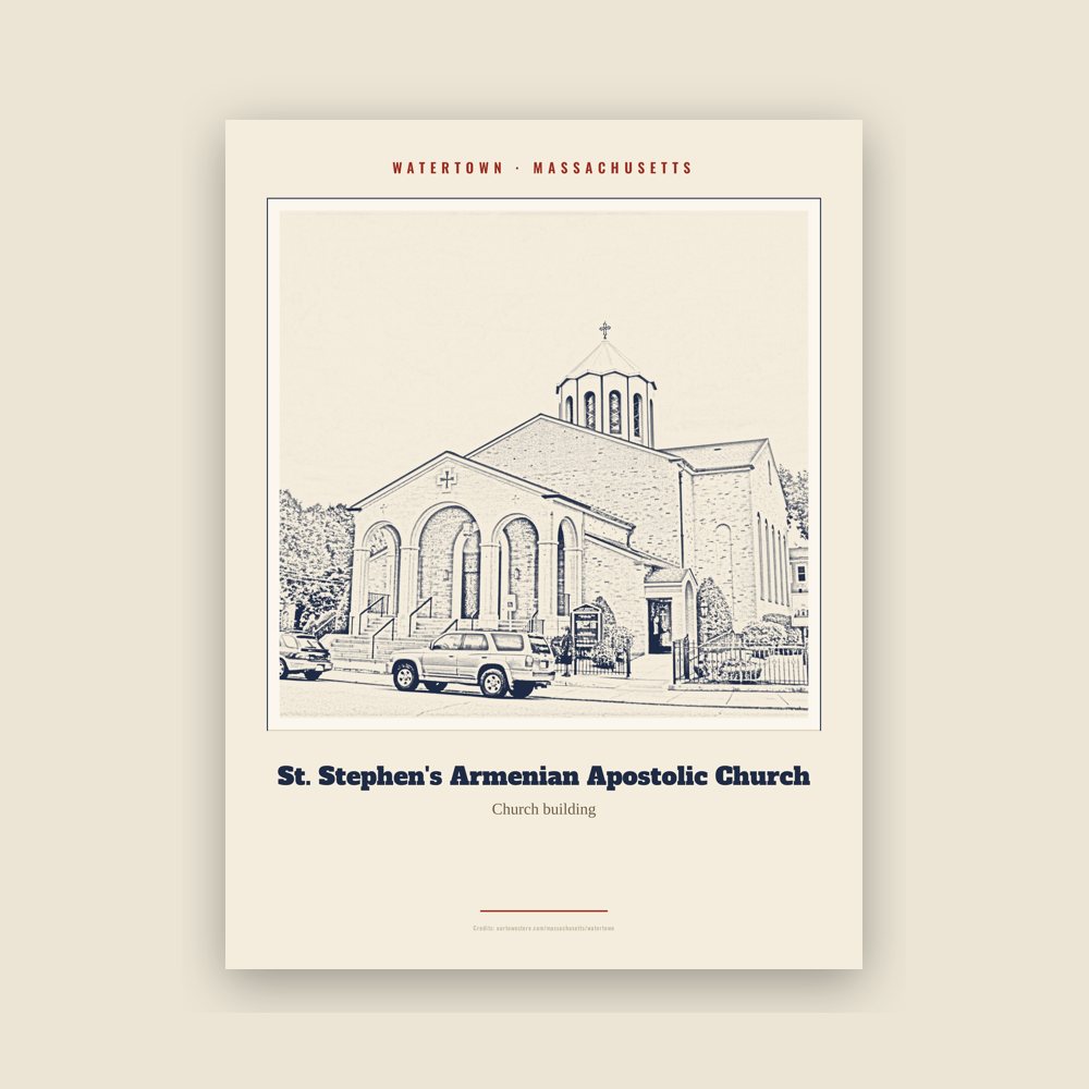 Watertown St. Stephen's Armenian Apostolic Church Landmark Print