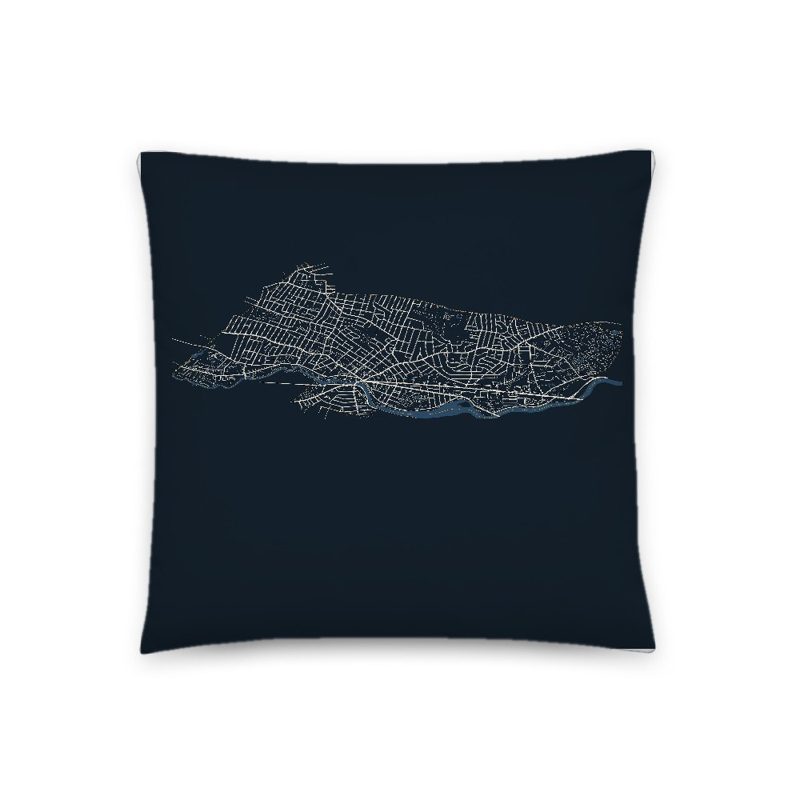 Watertown Map Throw Pillow