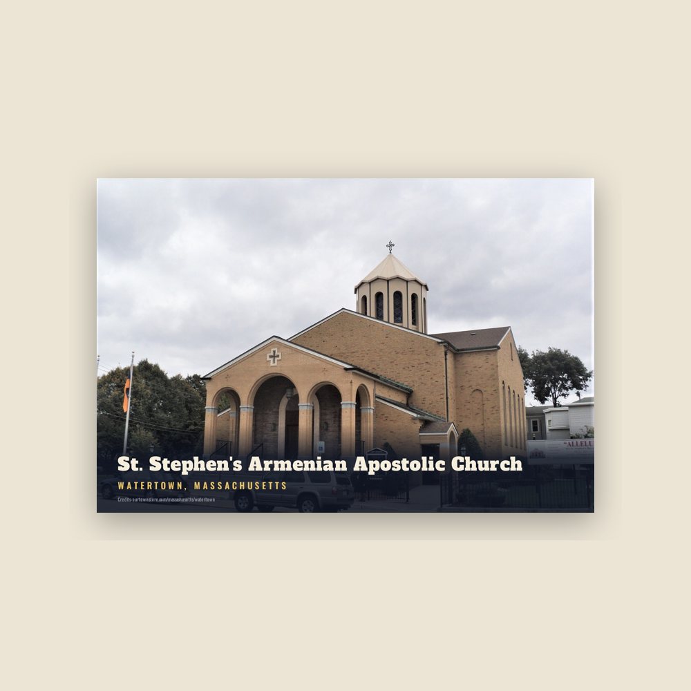Watertown St. Stephen's Armenian Apostolic Church Postcard