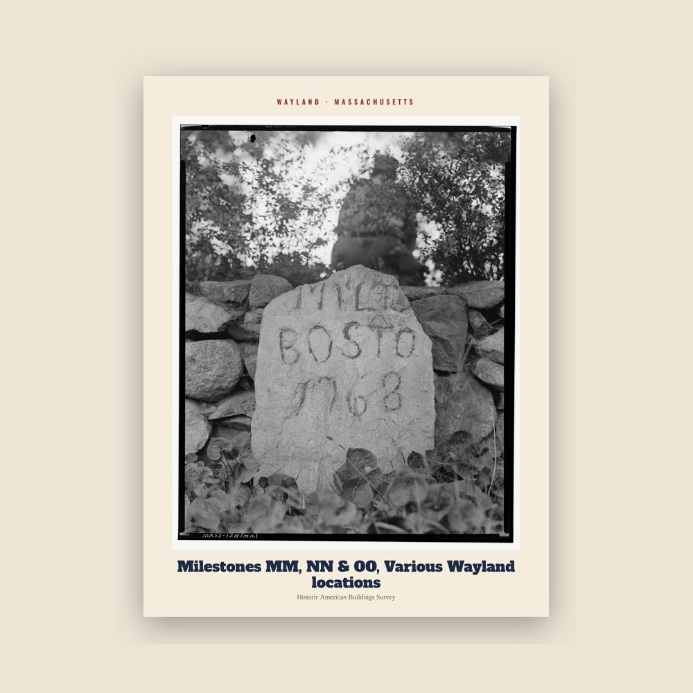 Wayland Milestones MM, NN & OO, Various Wayland locations Archive Print