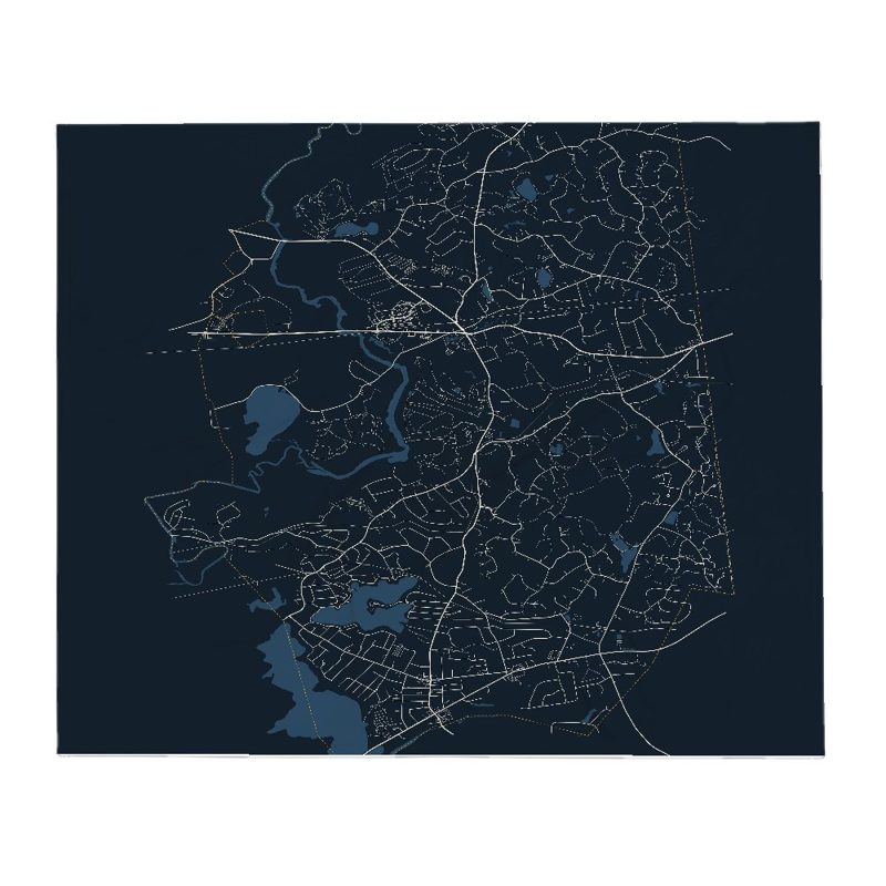 Wayland Street Map Throw Blanket