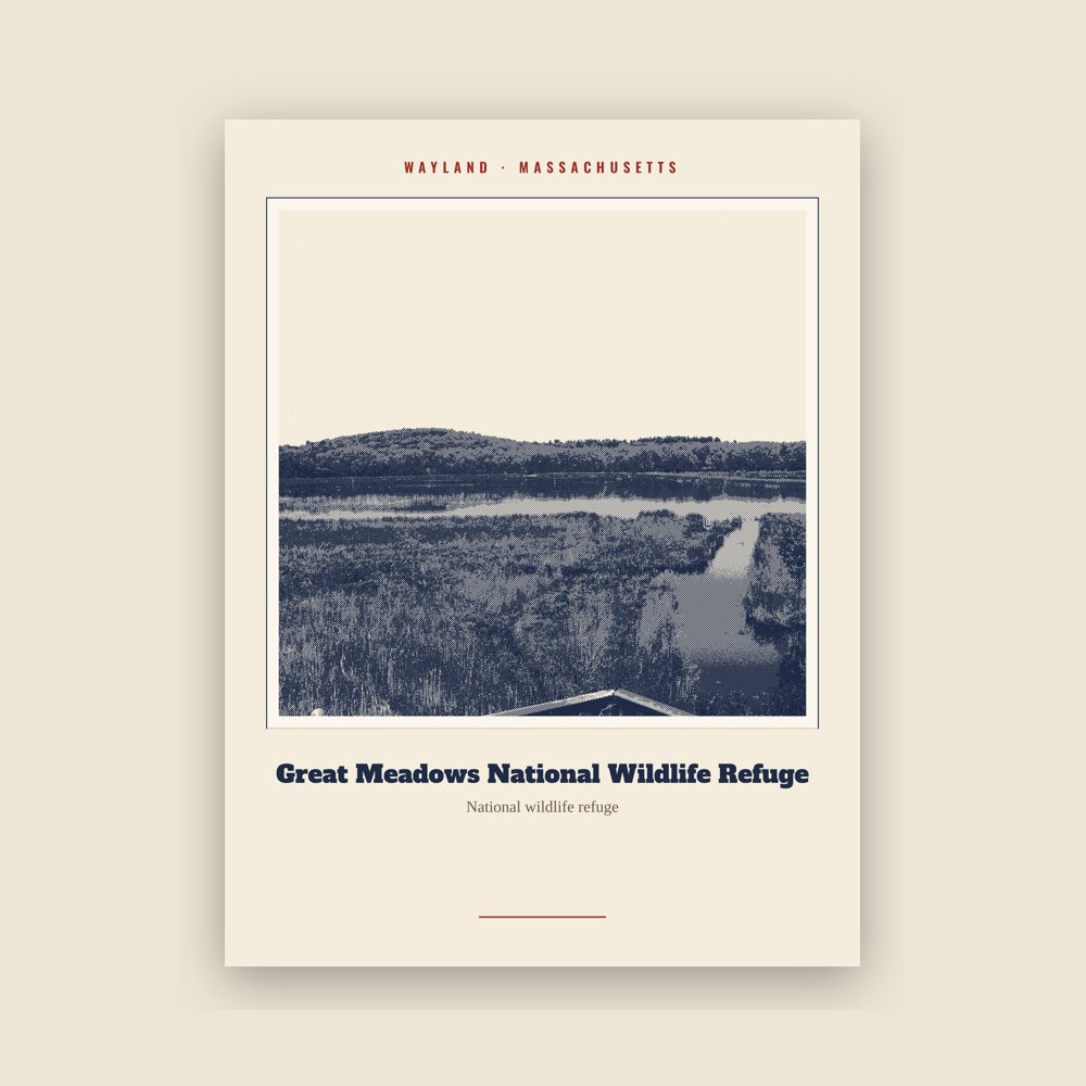 Wayland Great Meadows National Wildlife Refuge Landmark Print