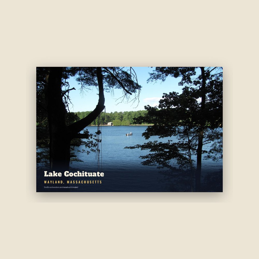 Wayland Lake Cochituate Postcard