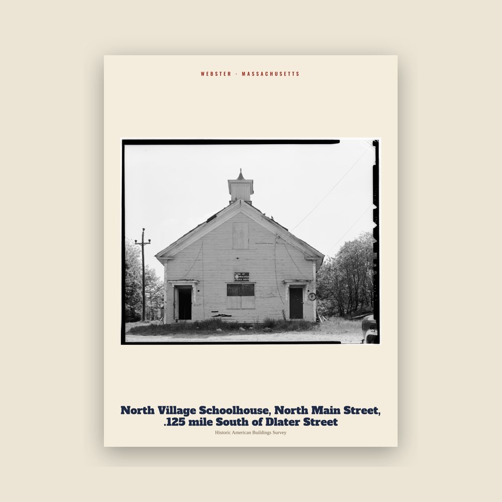 Webster North Village Schoolhouse, North Main Street, .125 mile South of Dlater Street Archive Print