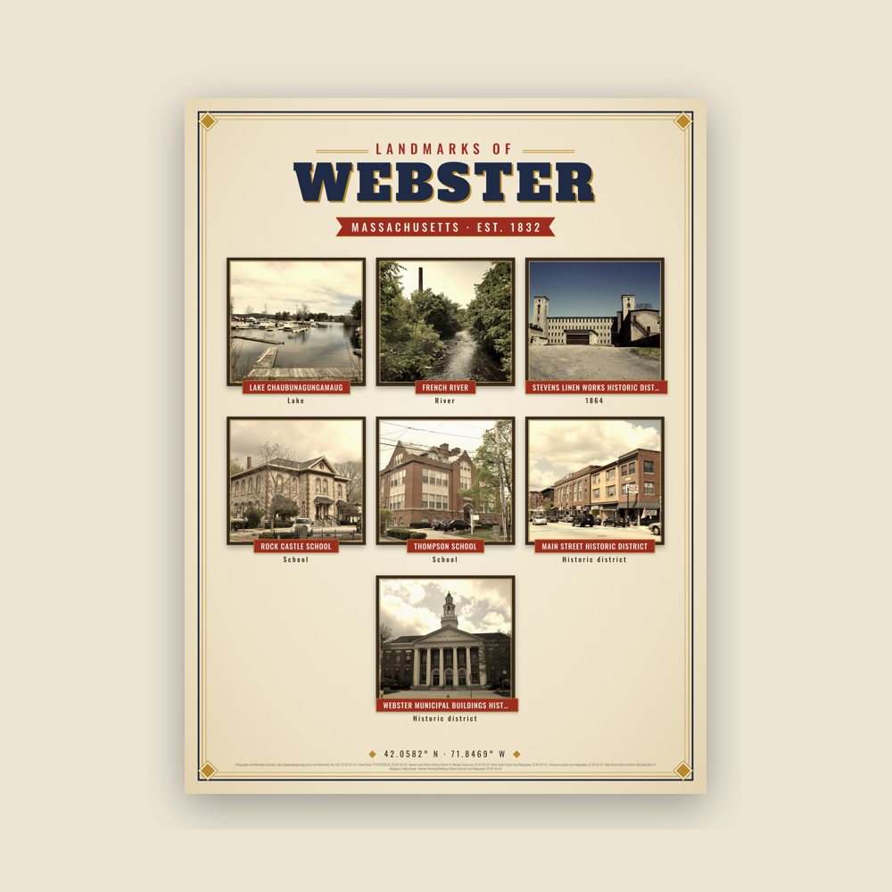 Webster Landmarks Photo Poster