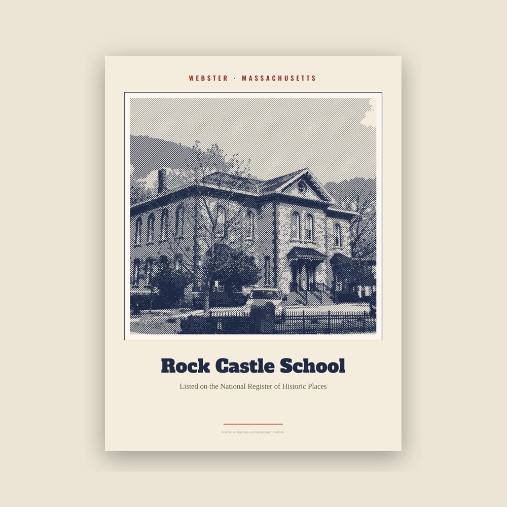 Webster Rock Castle School Landmark Print