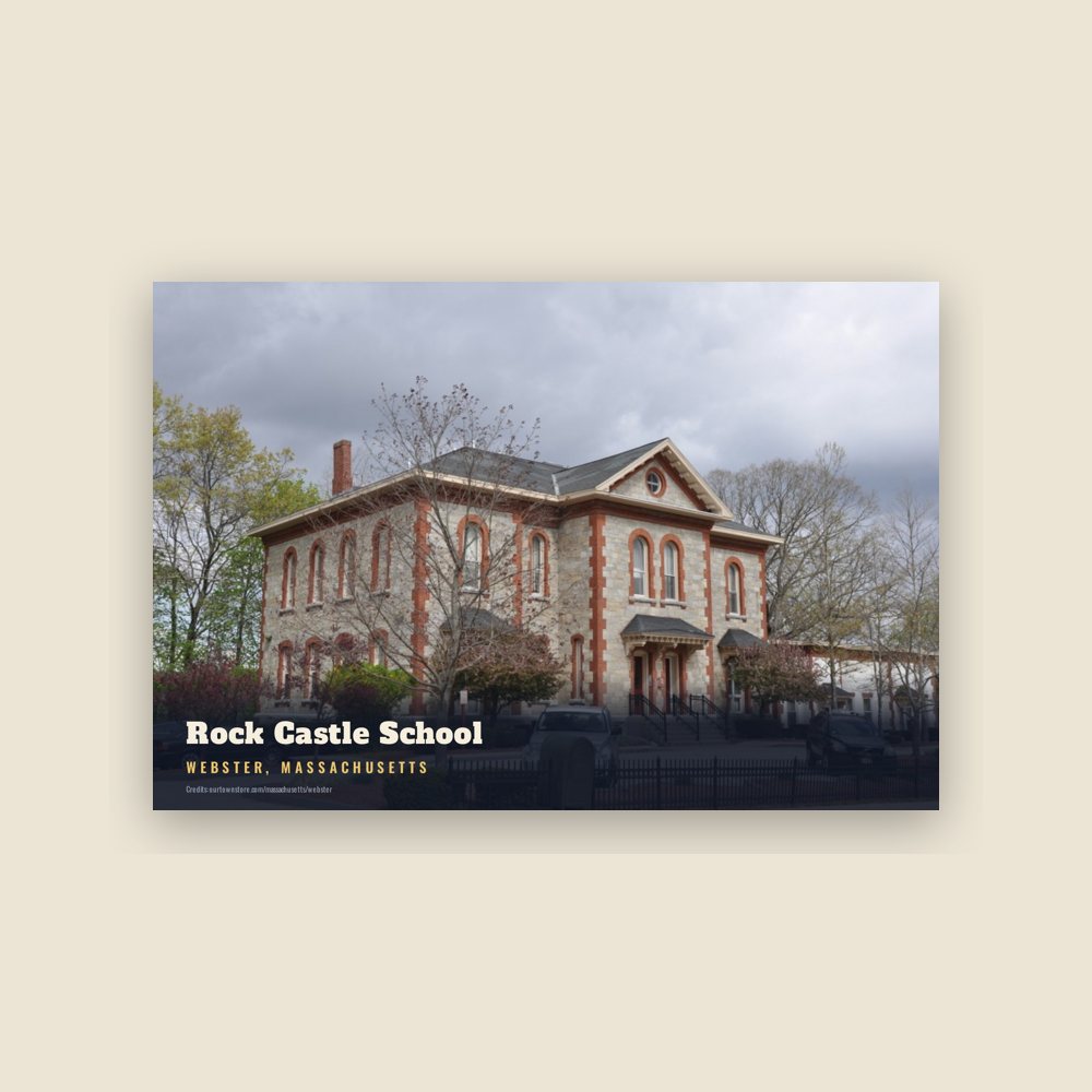 Webster Rock Castle School Postcard