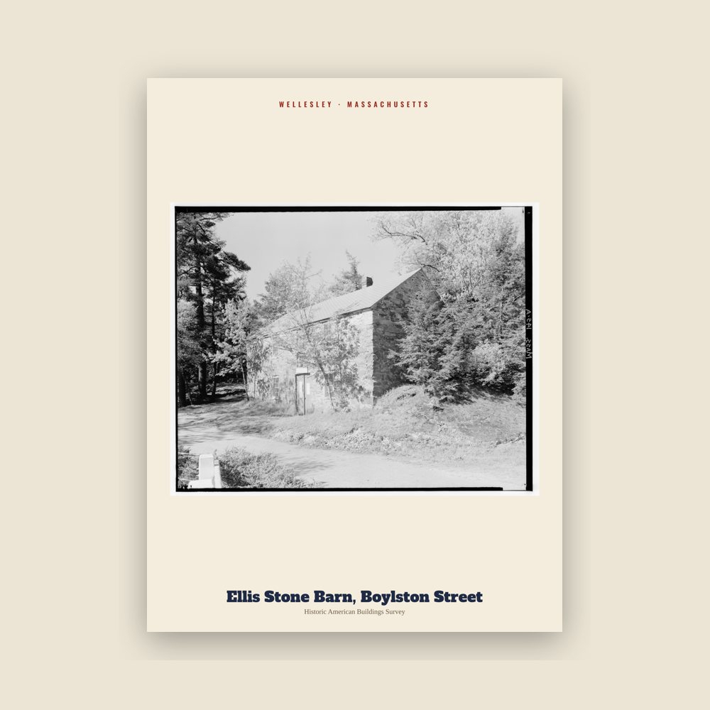 Wellesley Ellis Stone Barn, Boylston Street Archive Print