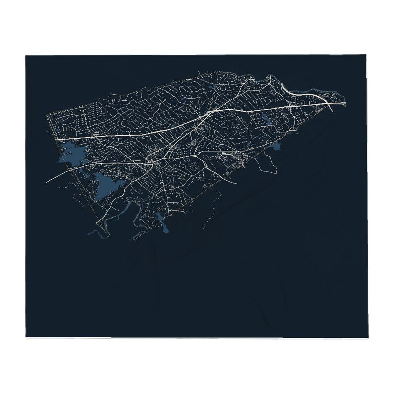 Wellesley Street Map Throw Blanket