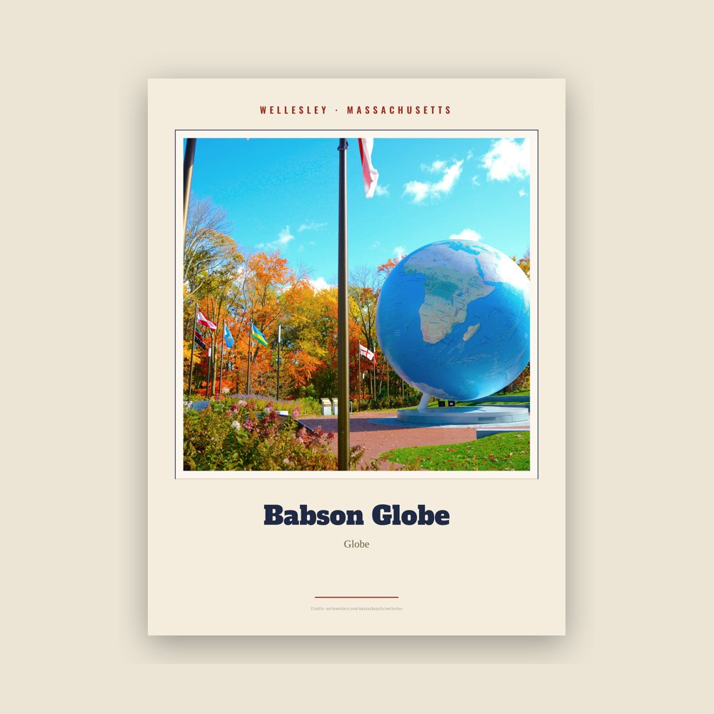 Wellesley Babson Globe Landmark Print