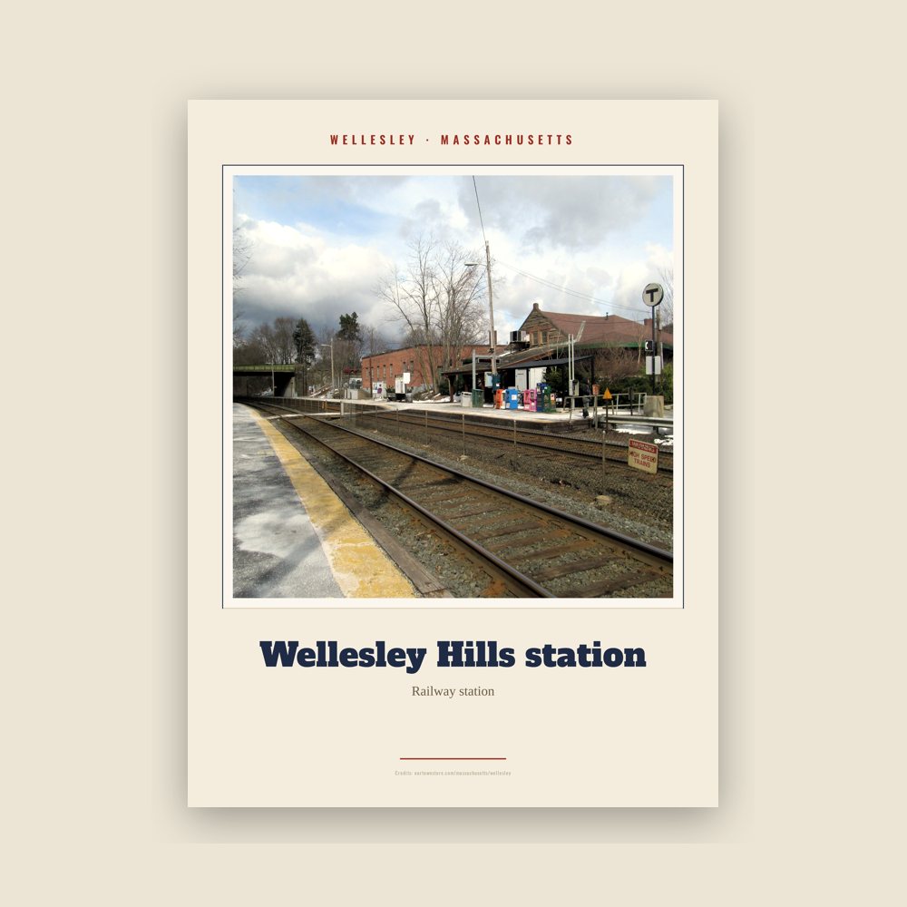 Wellesley Wellesley Hills station Landmark Print