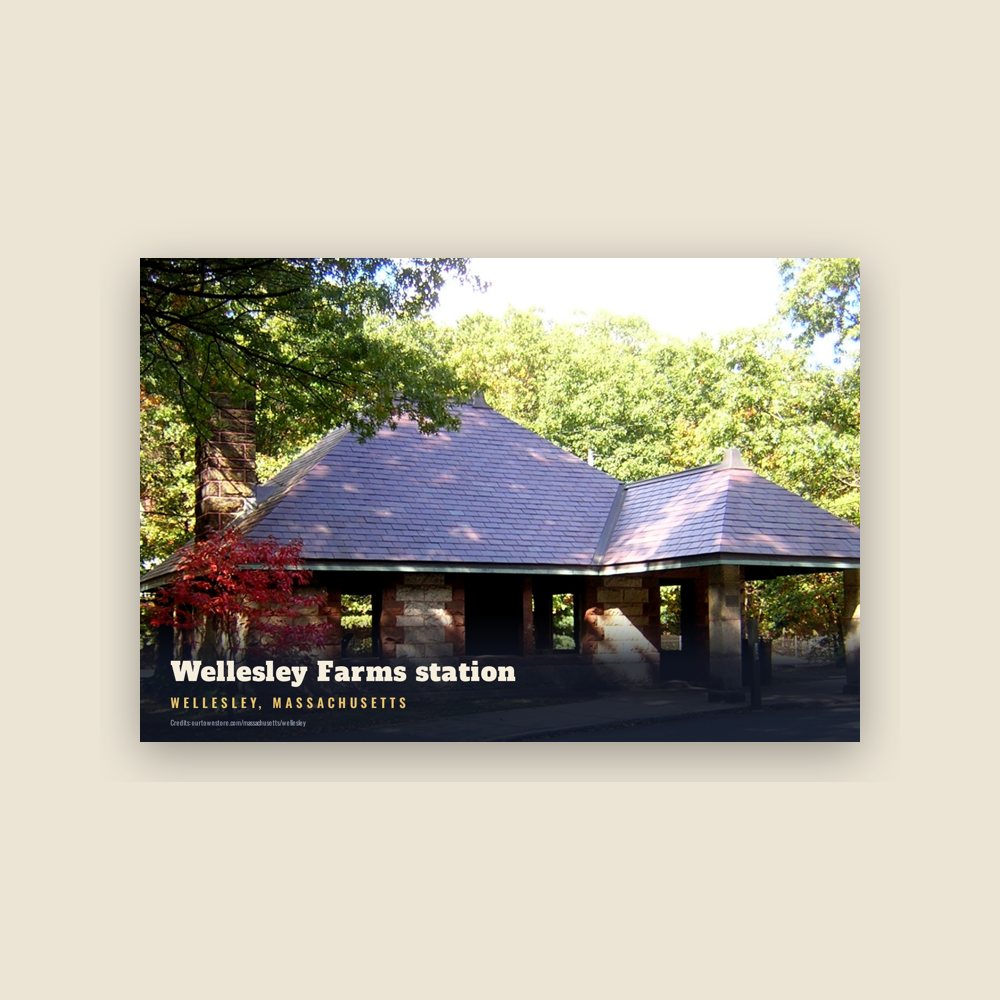Wellesley Wellesley Farms station Postcard