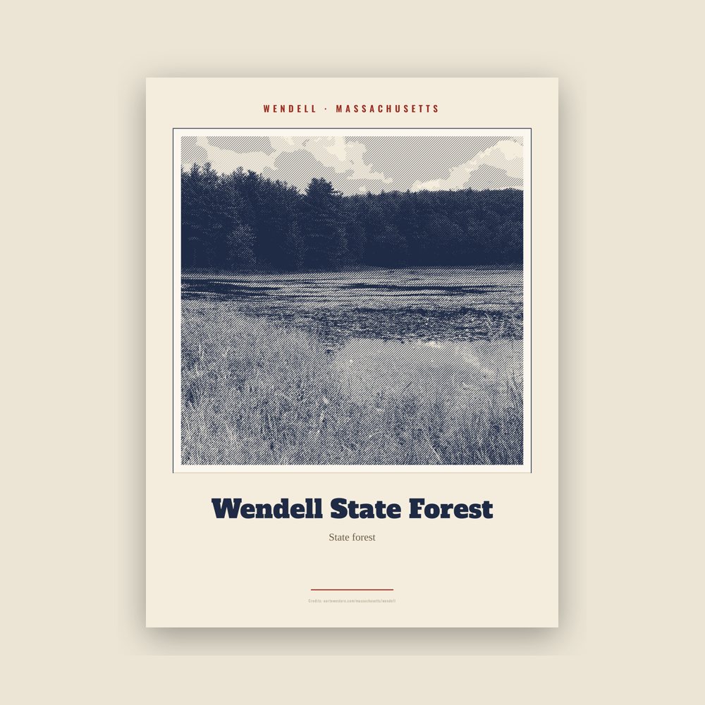 Wendell Wendell State Forest Landmark Print