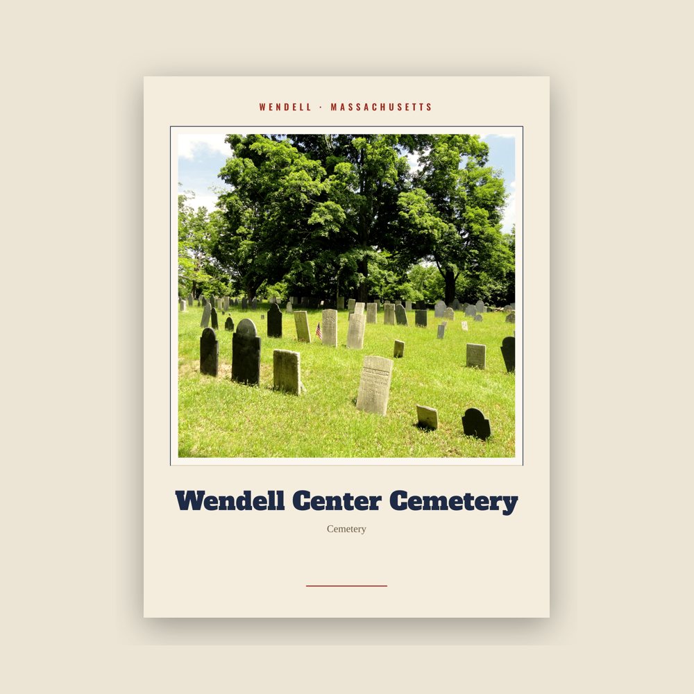 Wendell Wendell Center Cemetery Landmark Print