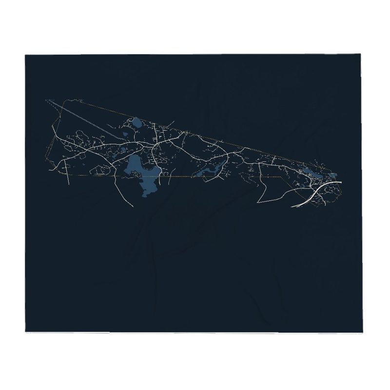 Wenham Street Map Throw Blanket