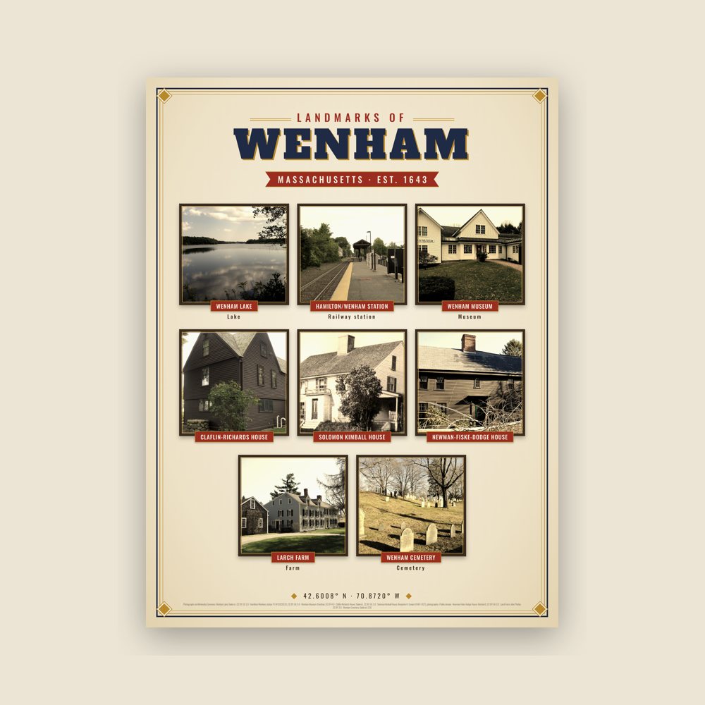 Wenham Landmarks Photo Poster