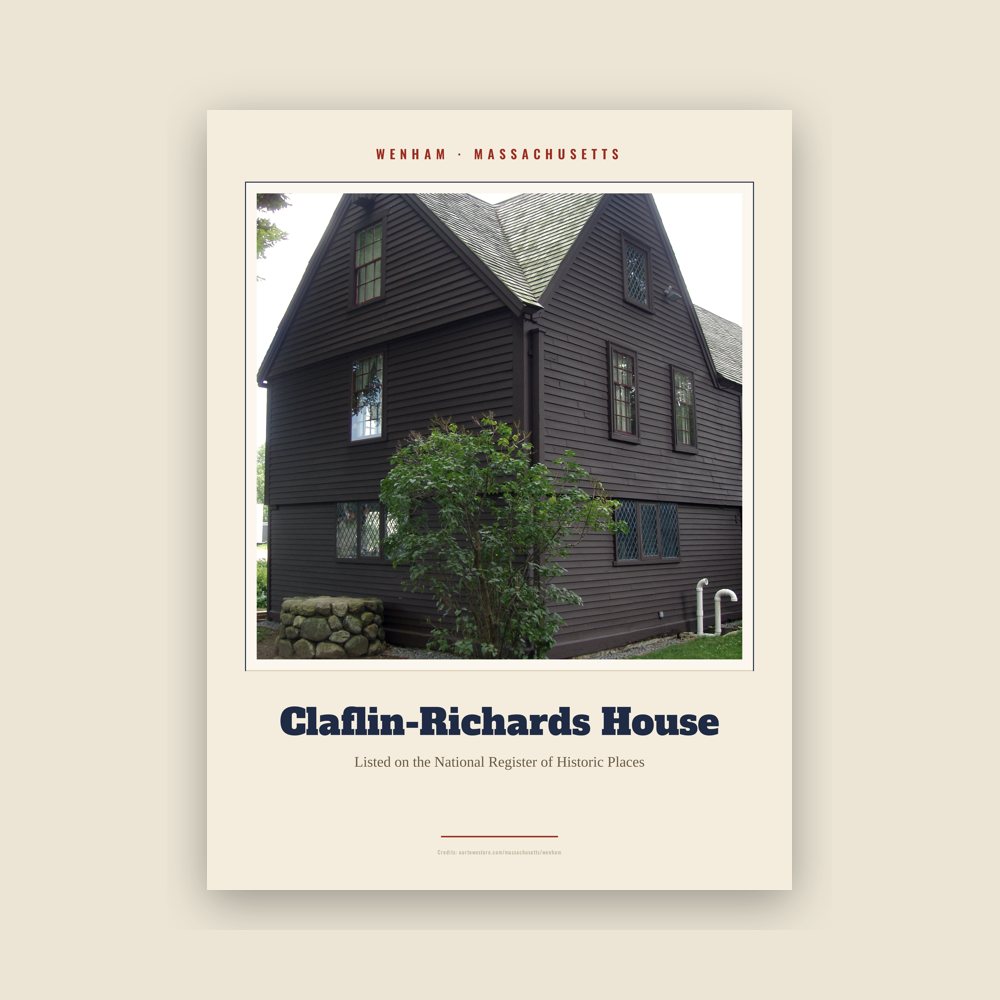 Wenham Claflin-Richards House Landmark Print