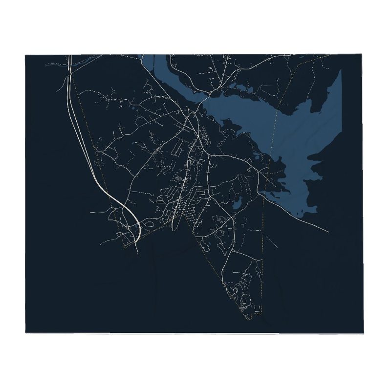 West Boylston Street Map Throw Blanket