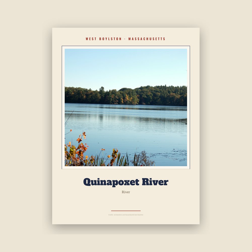 West Boylston Quinapoxet River Landmark Print