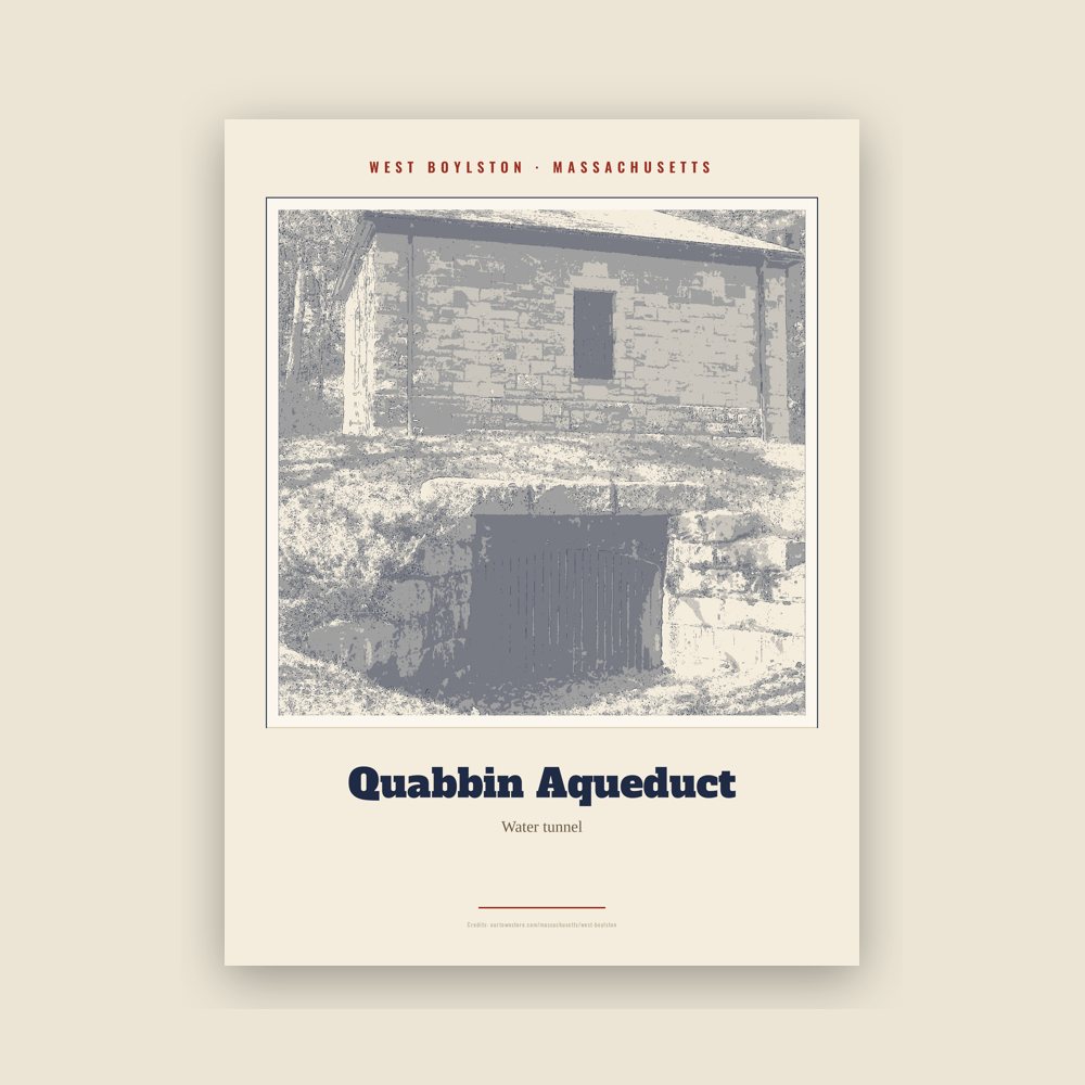 West Boylston Quabbin Aqueduct Landmark Print