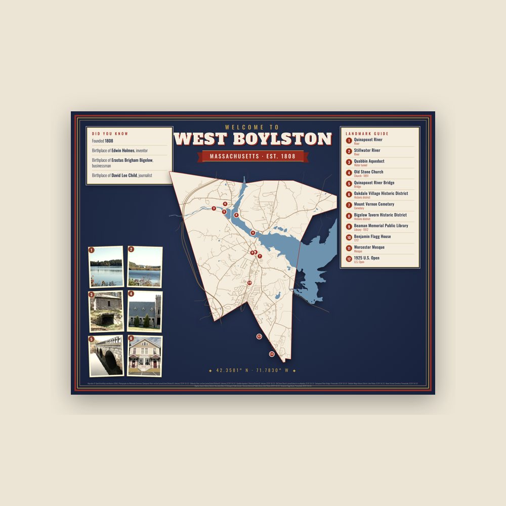 West Boylston Map Placemat