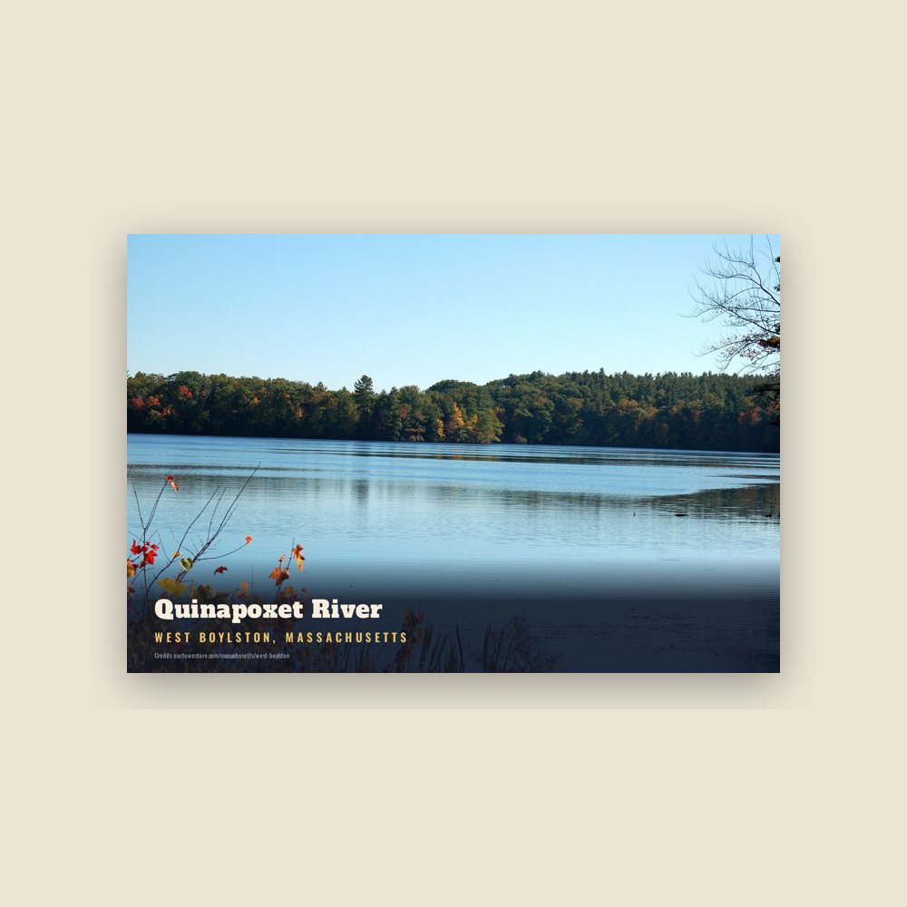 West Boylston Quinapoxet River Postcard