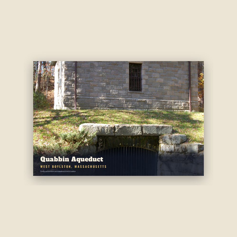 West Boylston Quabbin Aqueduct Postcard