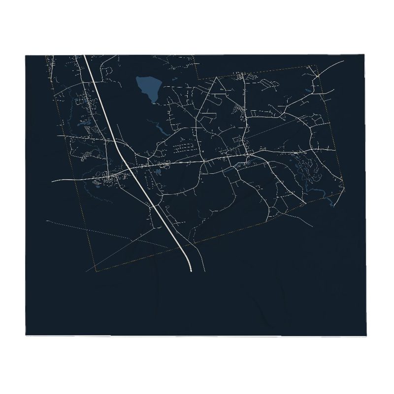 West Bridgewater Street Map Throw Blanket