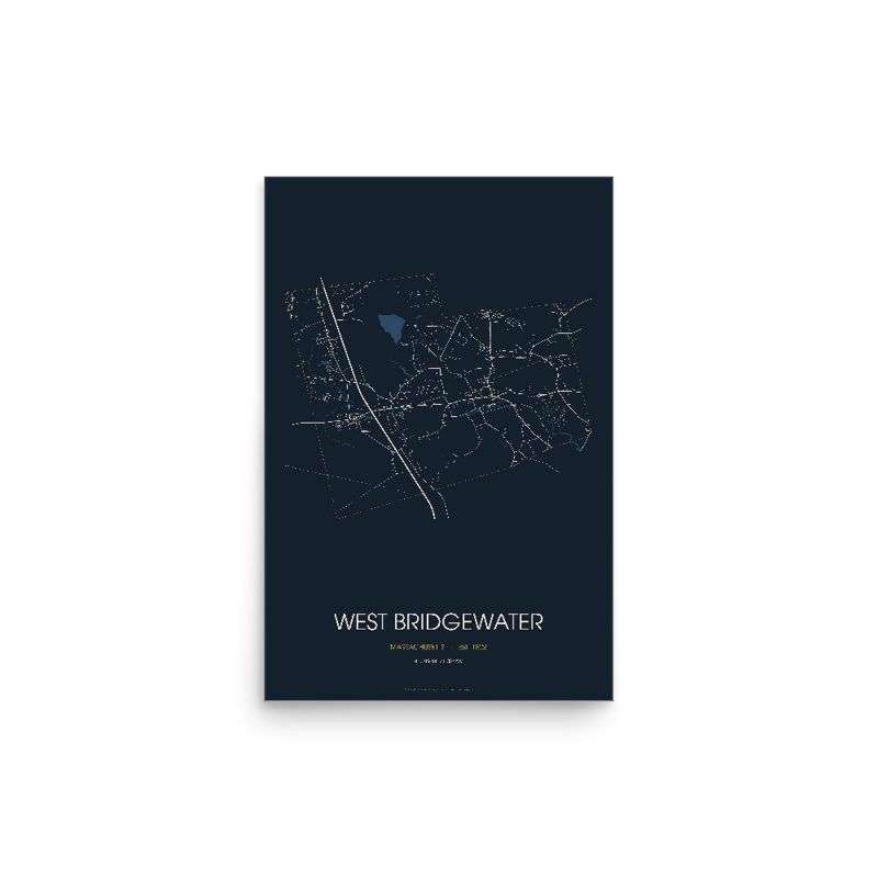 West Bridgewater Street Map Poster · Midnight