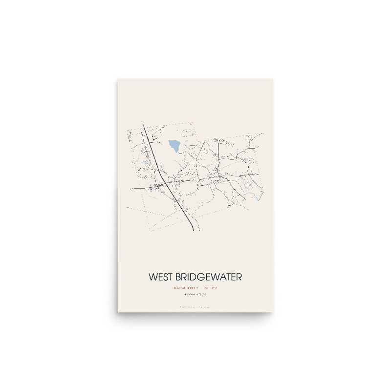 West Bridgewater Street Map Poster · Linen