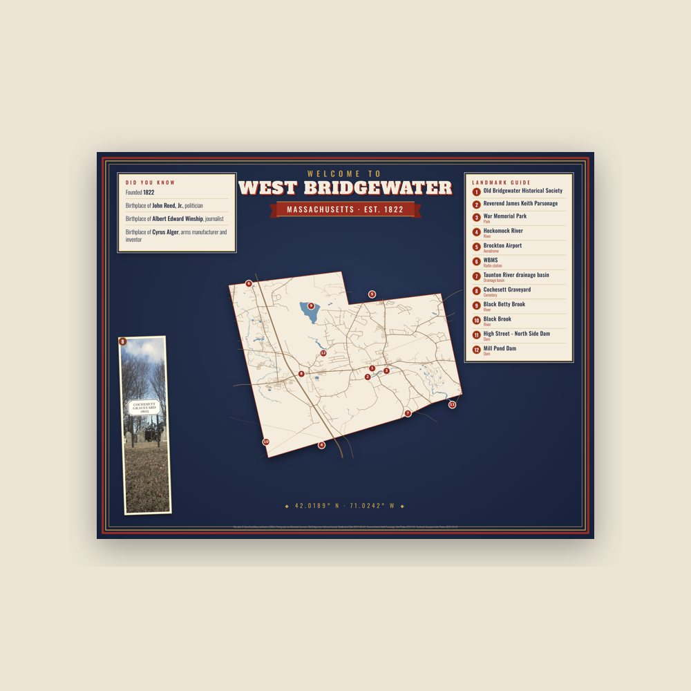 West Bridgewater Map Placemat