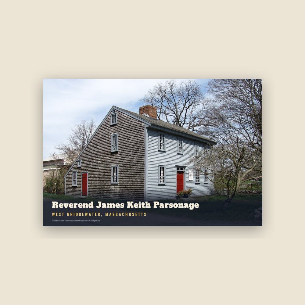 West Bridgewater Reverend James Keith Parsonage Postcard