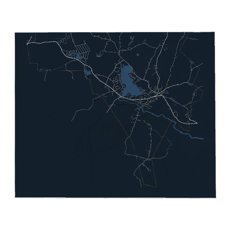 West Brookfield Street Map Throw Blanket