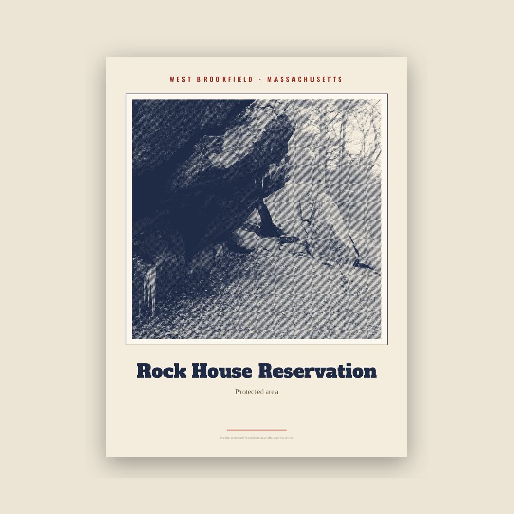 West Brookfield Rock House Reservation Landmark Print