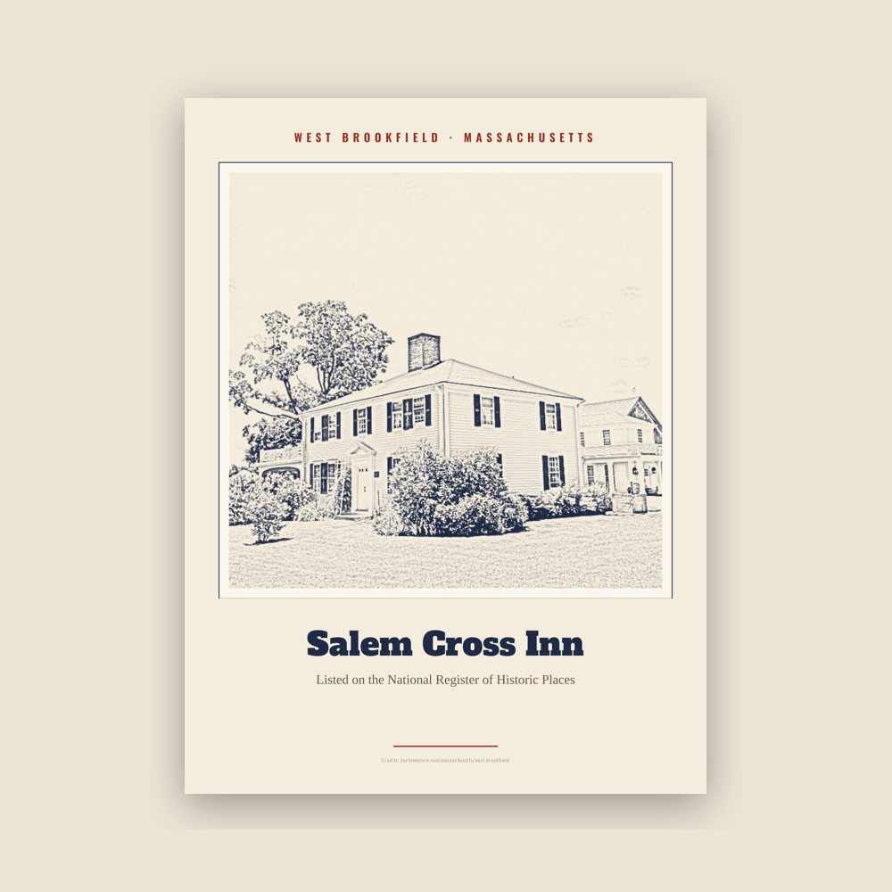 West Brookfield Salem Cross Inn Landmark Print