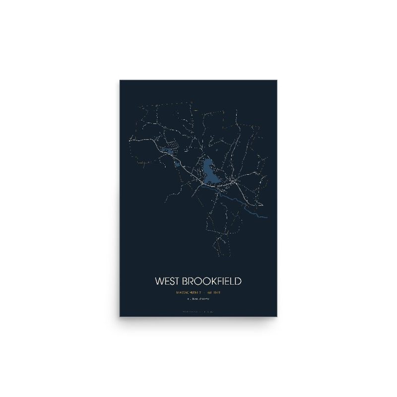 West Brookfield Street Map Poster · Midnight