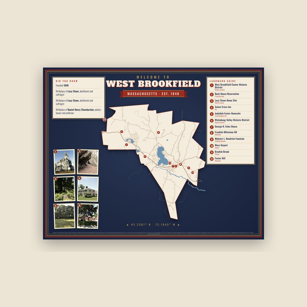West Brookfield Map Placemat