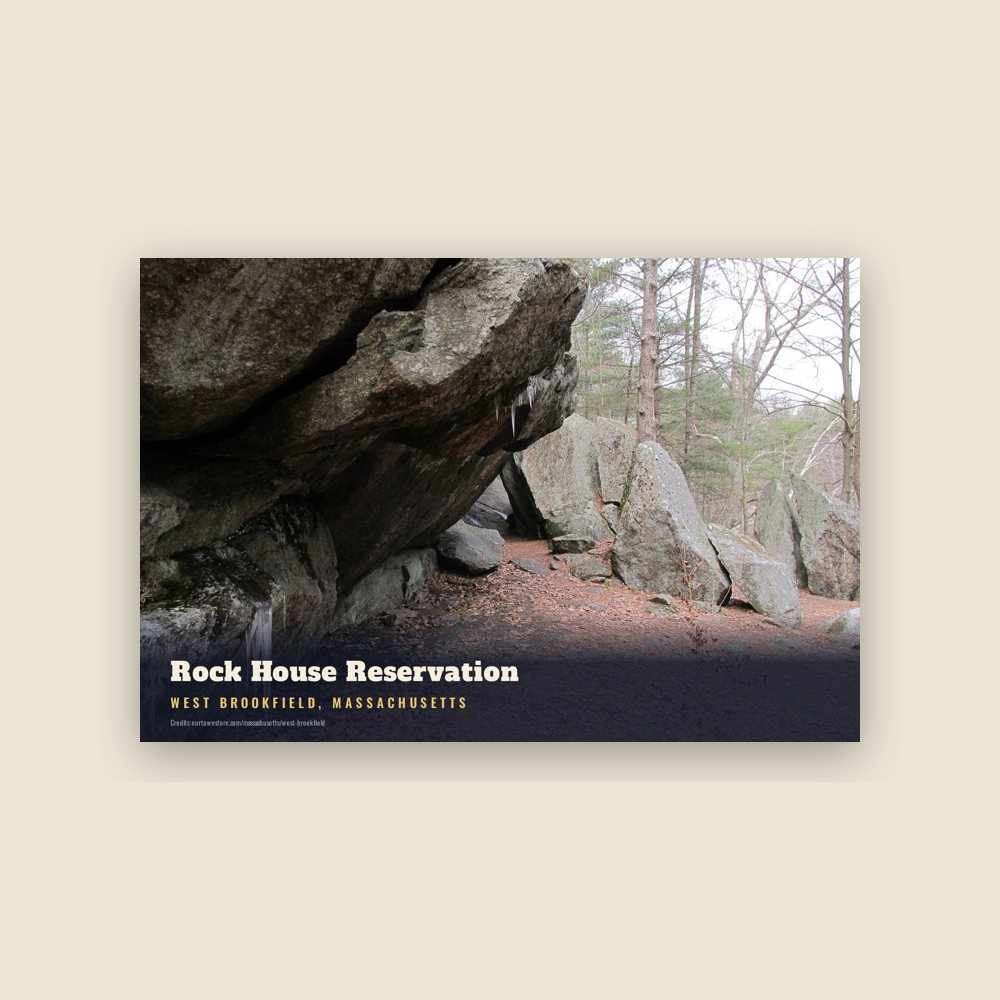 West Brookfield Rock House Reservation Postcard