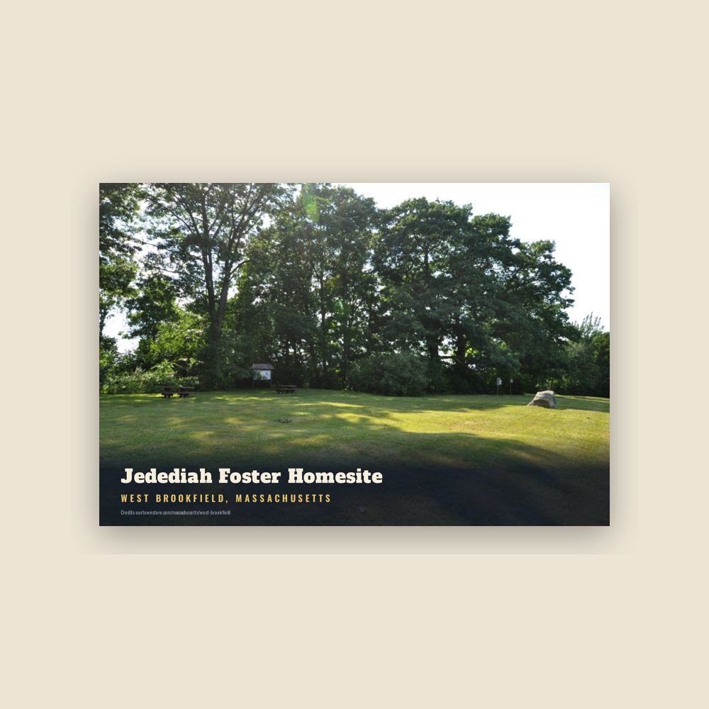 West Brookfield Jedediah Foster Homesite Postcard