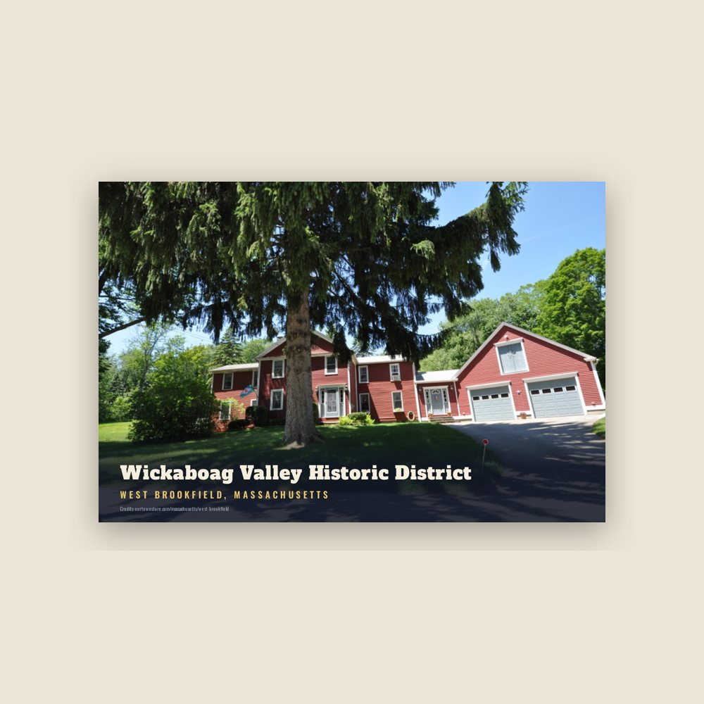 West Brookfield Wickaboag Valley Historic District Postcard