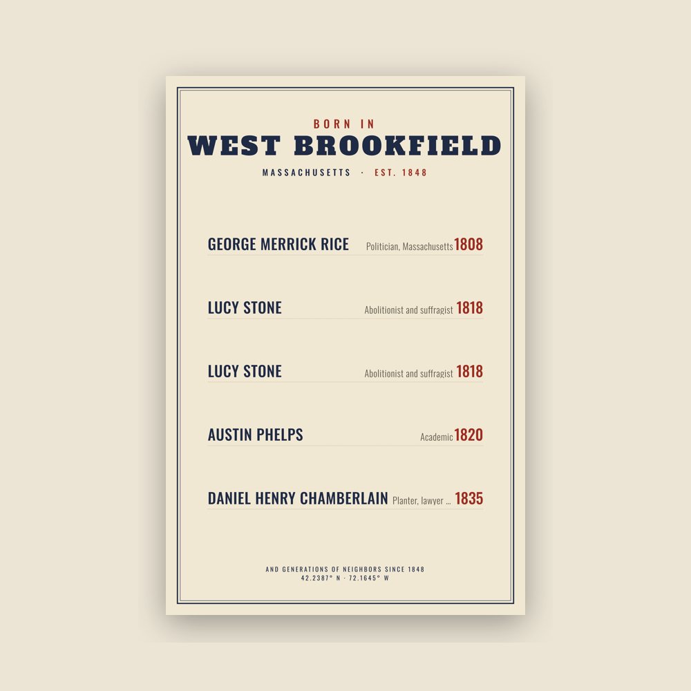 West Brookfield “Born In” Poster