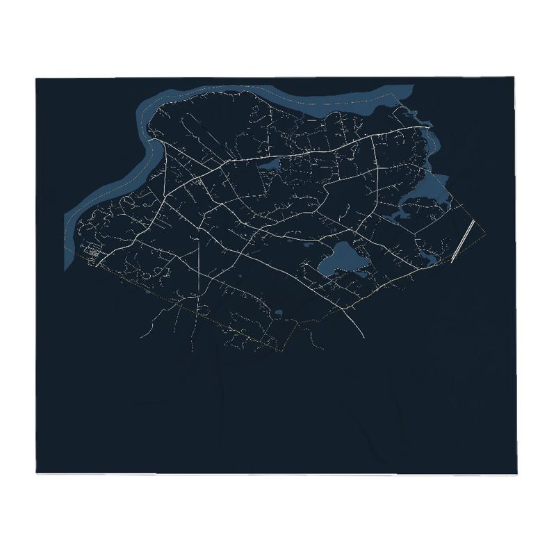 West Newbury Street Map Throw Blanket