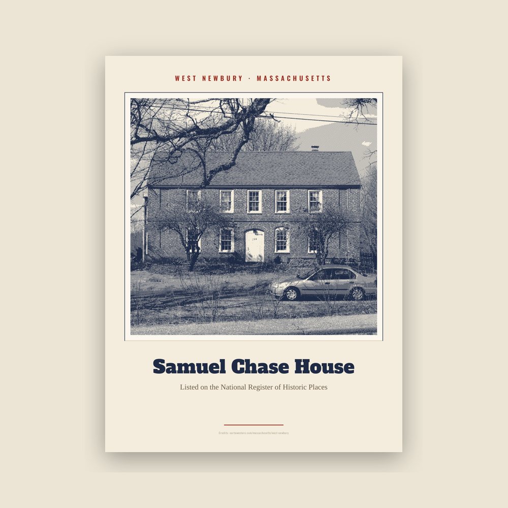 West Newbury Samuel Chase House Landmark Print