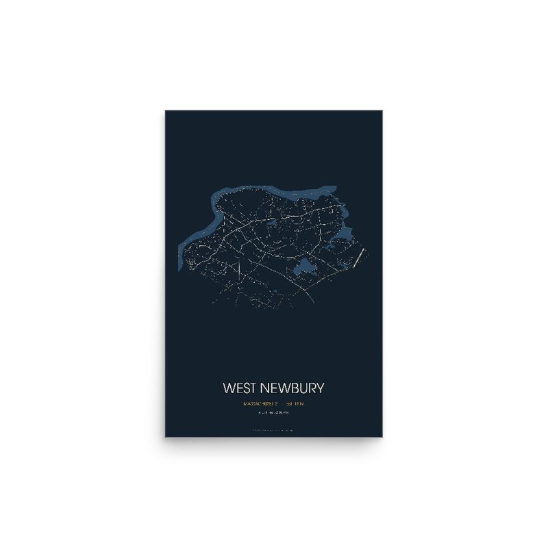 West Newbury Street Map Poster · Midnight