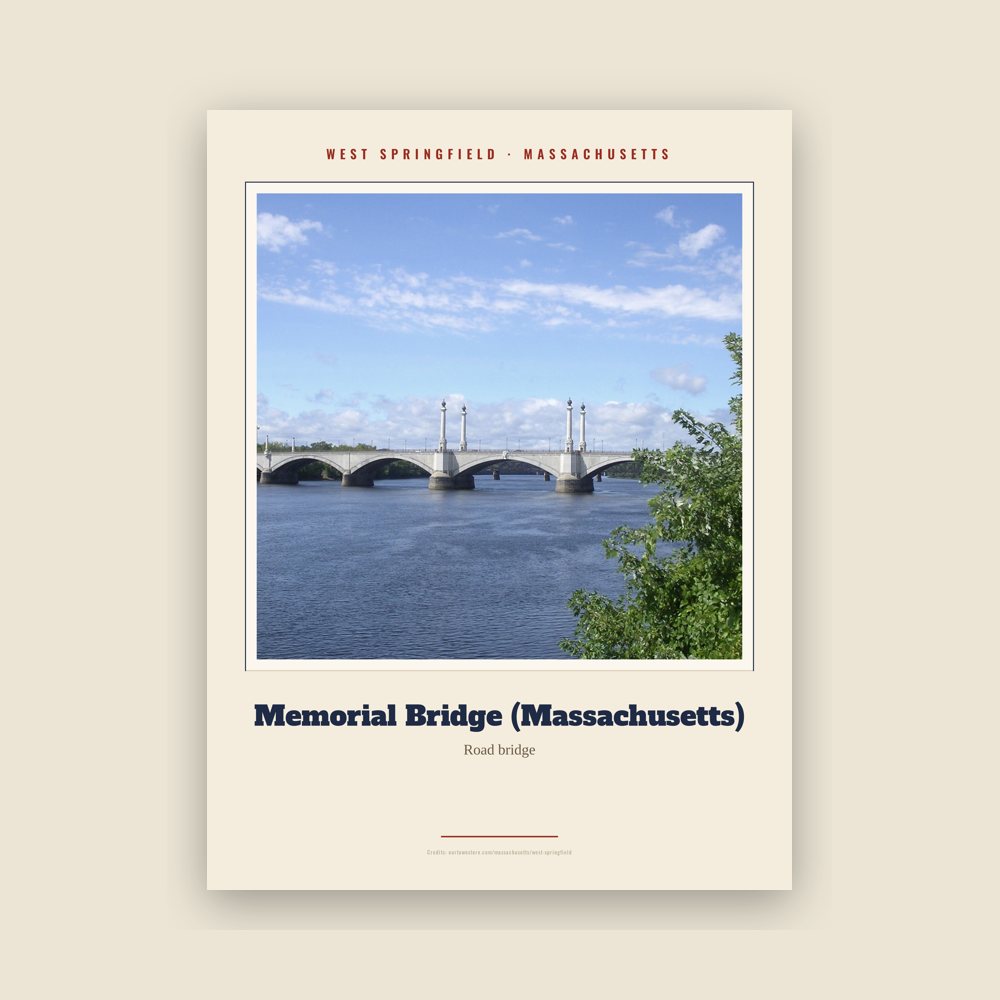 West Springfield Memorial Bridge (Massachusetts) Landmark Print