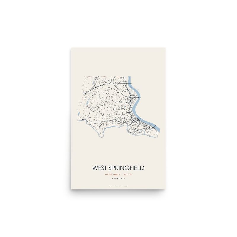 West Springfield Street Map Poster · Linen